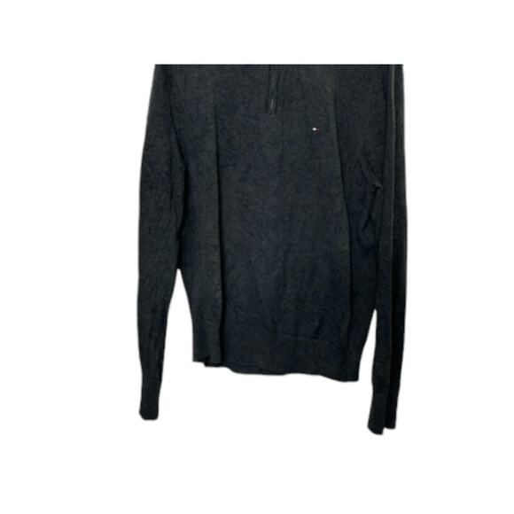 Tommy Hilfiger Gray Long Sleeve 1/4 Zip Pullover Sweater Men's Large - Picture 5 of 6